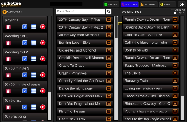 how to set up a gig play list