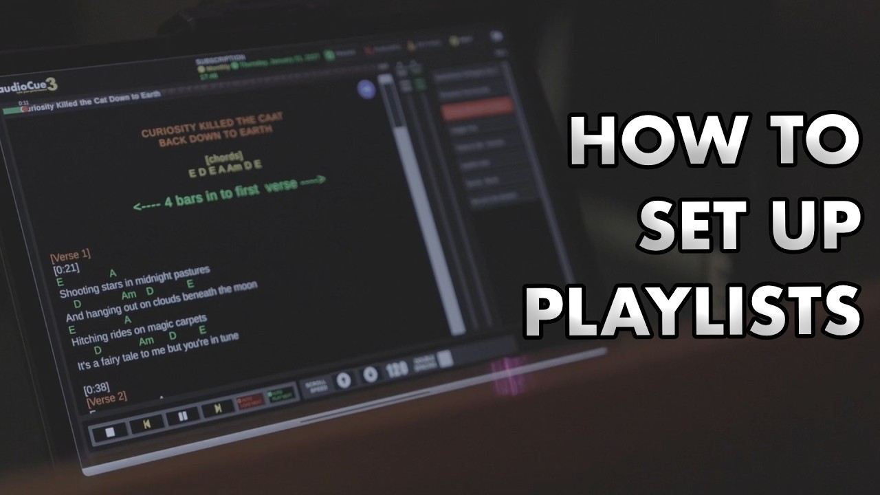 Setting up Gig and Practice playlists in audioCue