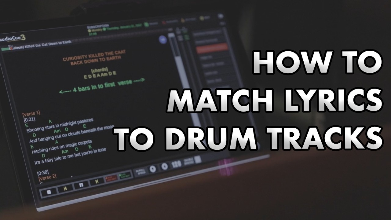Match up lyrics to your drums in audioCue