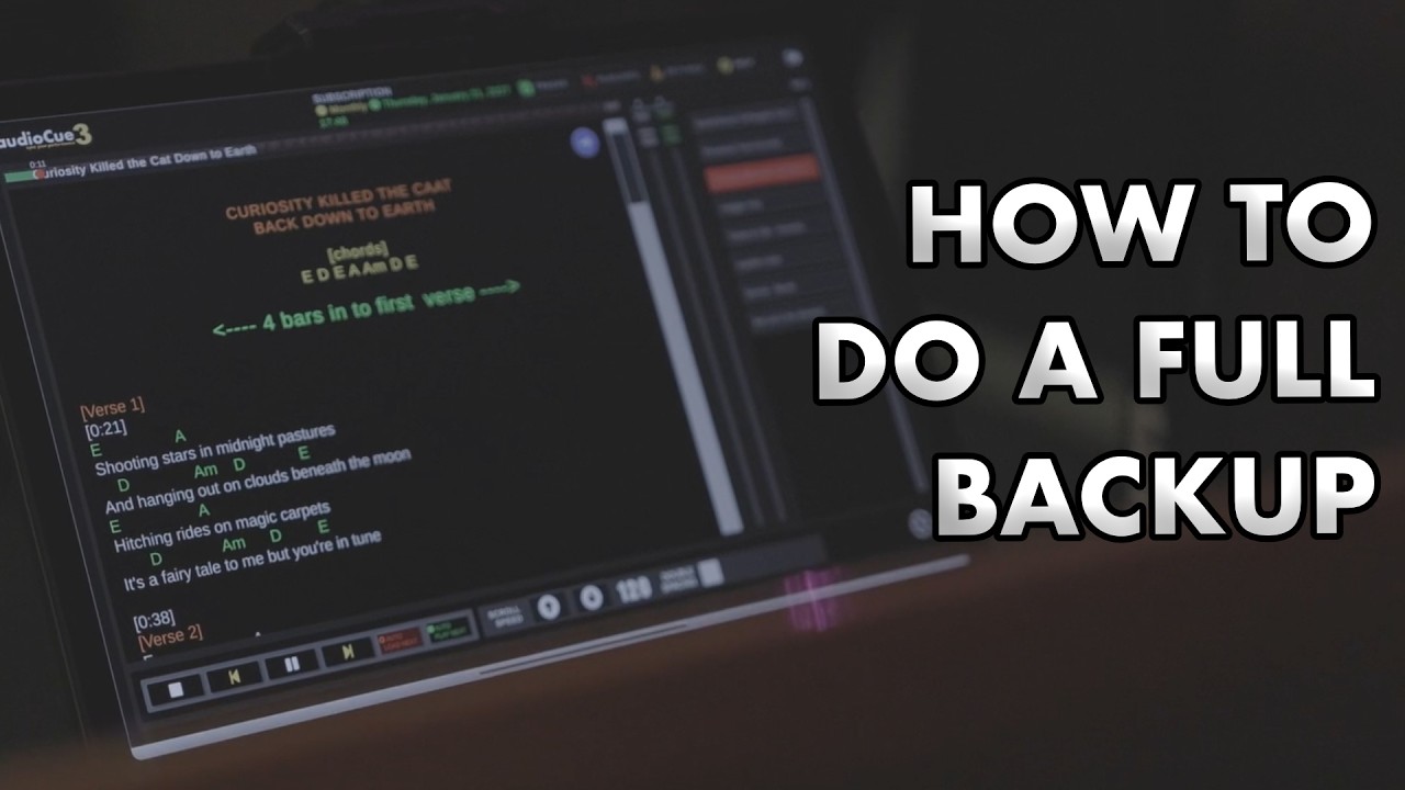 How To Full Backup of songs and playlists in audioCue